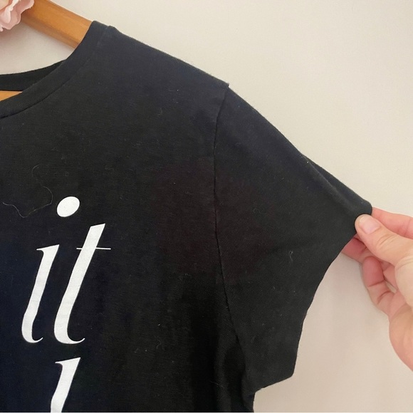 🎯3/$10 Express One Eleven Get It Girl Crewneck Graphic Tee Large Black Cotton - Picture 6 of 6